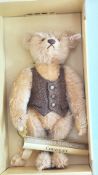 Steiff “British Collector’s Teddy Bear Blond 43”, 43 cm mohair bear wearing tweed waistcoat, gilt-