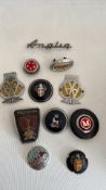 Group of 12 vintage British car badges