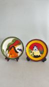 Pair of Wedgwood Clarice Cliff Orange House and Blue Lucerne Limited Edition Plates, 1994