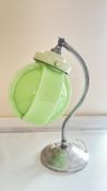 Art deco green shade lamp