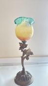 Deco metal & glass vase