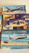 Group of 6 boxed 1:72 scale plastic aircraft model kits, comprising Heller Republic F-84G