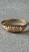 18ct Gold ring set with 5 diamonds Size R Chester