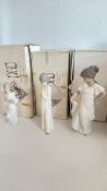 Set of three Nao by Lladro porcelain girl figurines