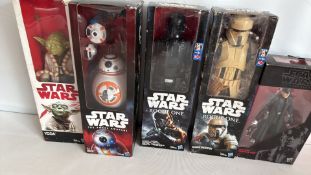 Group of 5 Star Wars boxed action figures