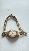 Ladies gold plated Hermes wristwatch