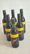 Set of 6 Yellow Tail Shiraz miniature bottles, 2017