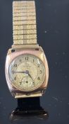 9ct Gold cased 'Record' vintage wristwatch - watch