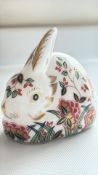 Royal crown derby meadow rabbit gold stopper