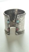 Large heavy silver bangle