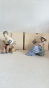 Pair of Nao by Lladro porcelain figurines, model nos. 01125 and 01042