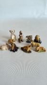 Group of 11 Wade ‘Whimsies’ glazed porcelain animal miniatures, including assorted dogs, rabbit,