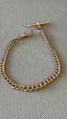 9ct Rose gold half albert with T-bar Weight 11.2g