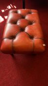 Leather button-tufted footstool