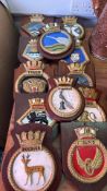 Royal Navy shipâ€™s crest plaques (group)