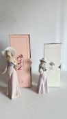 Pair of NAO by Lladro porcelain figurines with boxes