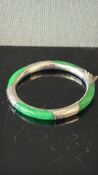 Jade & silver bangle