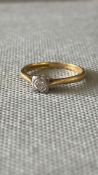 18ct Gold ring set with solitaire diamond ring set