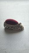 Silver shoe pin cushion
