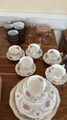 Assorted Tableware: Royal Kent, Hornsea Contrast & Pink Glass