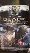 Original UK cinema double-sided poster: Blade Trinity / Constantine