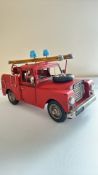 Metal Land rover fire truck