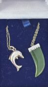2 Silver chains & pendants