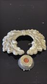 WWII Army officers oak leaf wreath & cockade set p