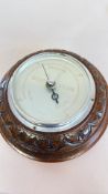 Wooden round barometer