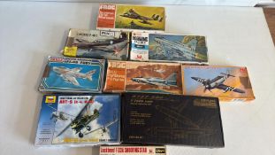 Boxed aircraft model kit collection