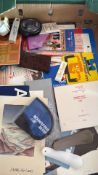 Box of airline memorabilia and travel ephemera
