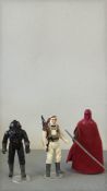 Set of 3 original Kenner Star Wars 3.75-inch action figures comprising TIE Fighter Pilot, Luke
