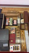 Group of cribbage boards and card-game accessories