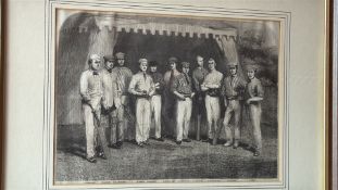 The Surrey Eleven, 1861â€™ Victorian cricket engraving