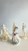 Group of 4 Royal Worcester bone china figurines