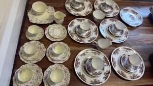 Colclough Royale and Foley floral chintz bone china tea and dessert wares, c.50 pieces