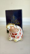 Royal crown derby boxed beaver gold stopper