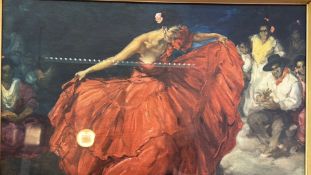 Flamenco dancer print in gilt frame