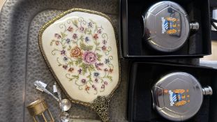 Pewter tray & collectables