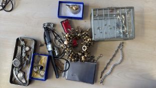 Mixed collection of watches, costume jewellery & o