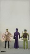 Group of three 3.75-inch Kenner Star Wars action figures—Luke Skywalker (Endor Battle Poncho),