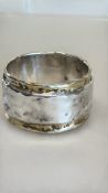 Silver thick bangle stamped