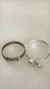 2 Silver baby bangles
