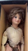 Victorian wax doll with accessories