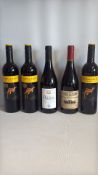 Set of 5 bottles of assorted red wine