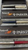 Collection of Parker fountain pens