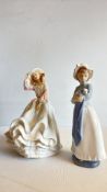Pair of Royal Doulton and NAO by Lladro porcelain figurines