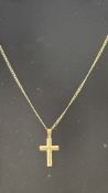 9ct Gold chain & cross pendant Weight 2.7g