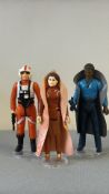 Group of three vintage Kenner Star Wars 3.75-inch action figures: Luke Skywalker X-Wing Pilot,
