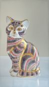 Royal crown derby Imari sitting cat gold stopper